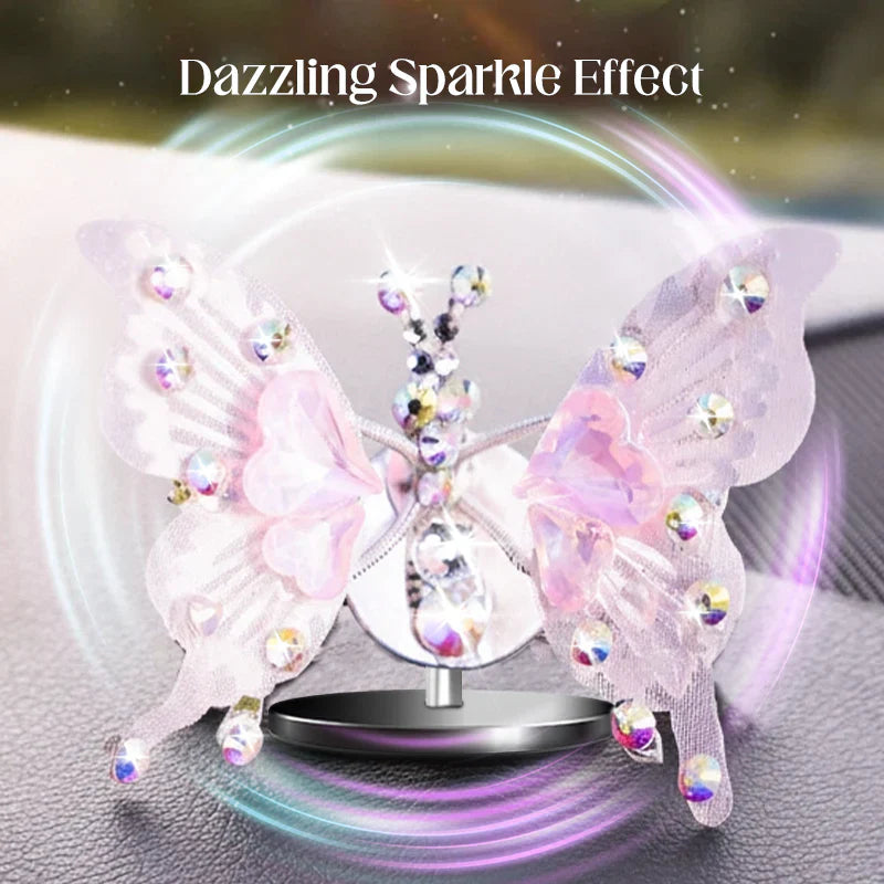 Diamond Butterfly Ornament with Fluttering Wings