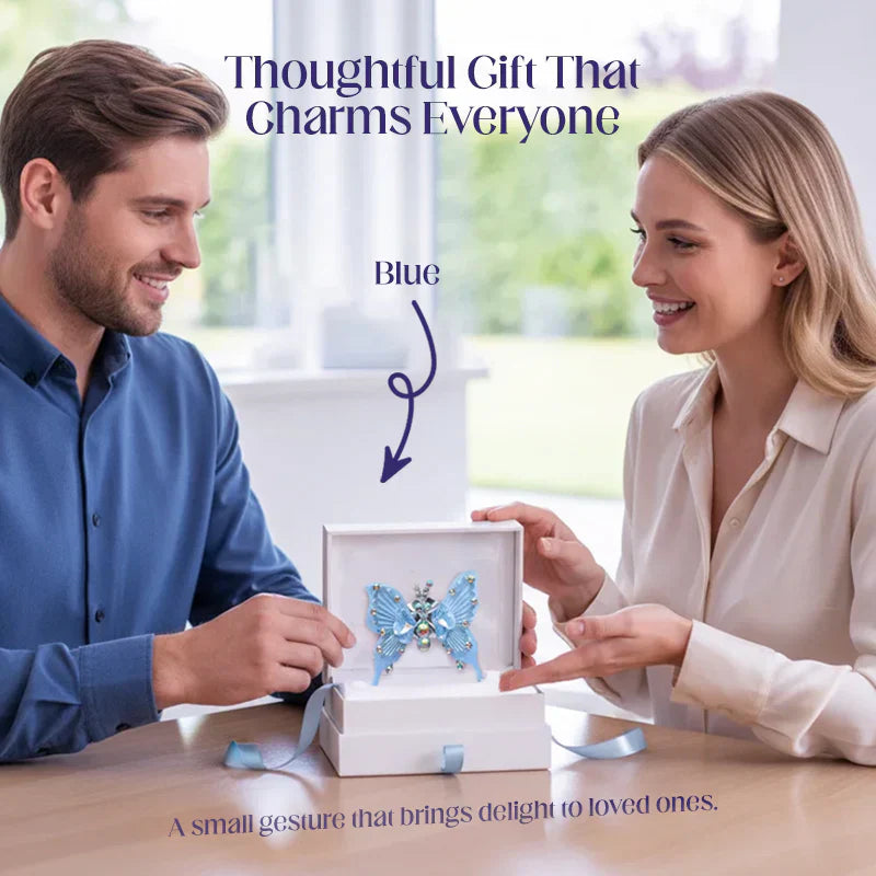 Diamond Butterfly Ornament with Fluttering Wings