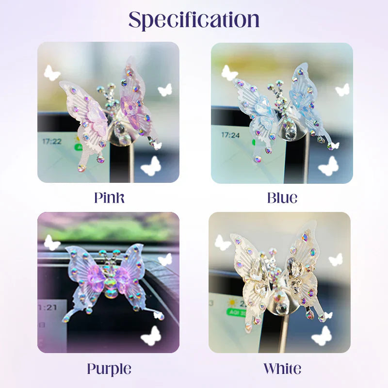 Diamond Butterfly Ornament with Fluttering Wings