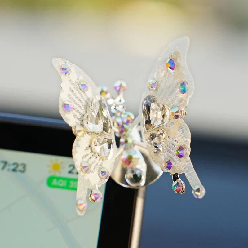 Diamond Butterfly Ornament with Fluttering Wings