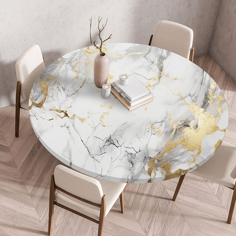 Elastic Edge Waterproof Round Tablecloth