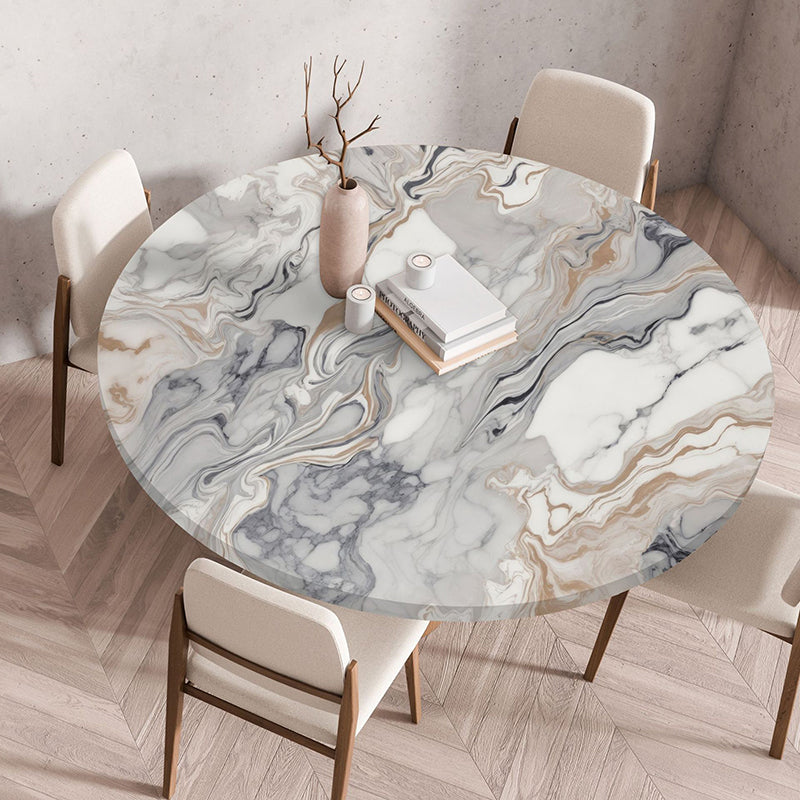 Elastic Edge Waterproof Round Tablecloth