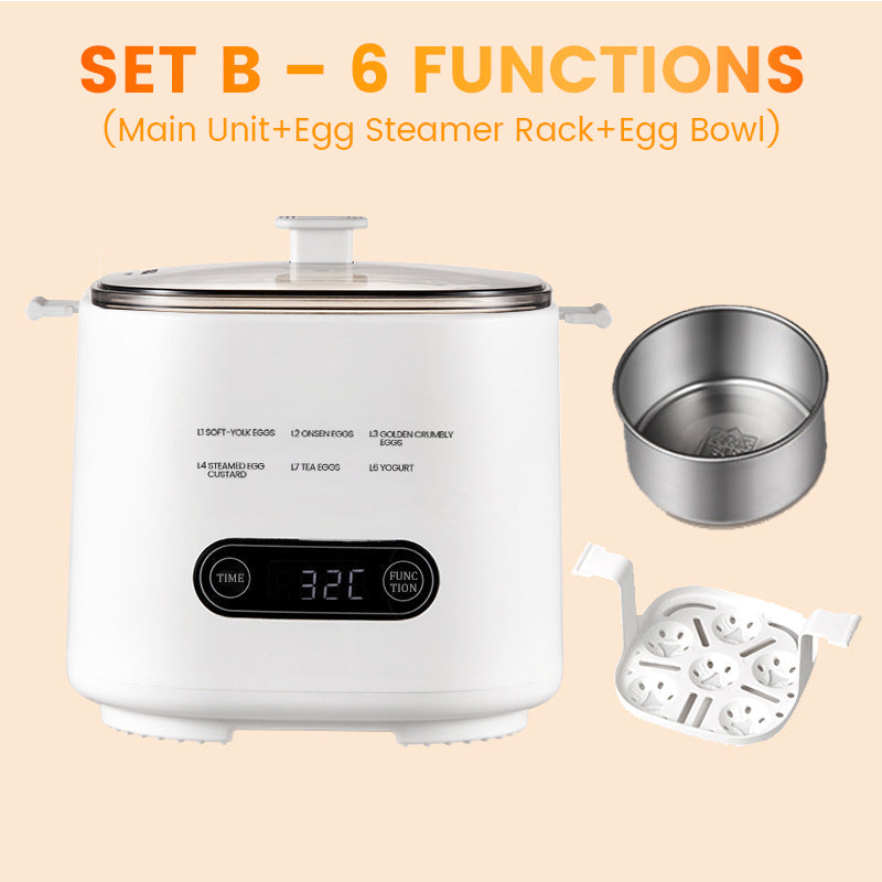 Mini Multi-Functional Egg Cooker Set with Smart Touch Panel