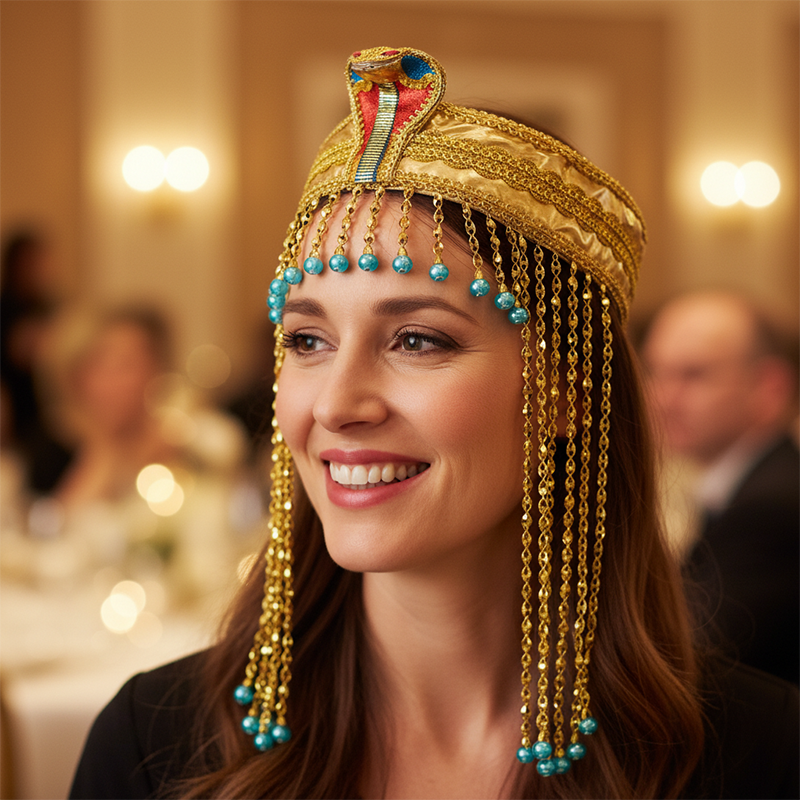 Ancient Cleopatra Beaded Headdress Accessory