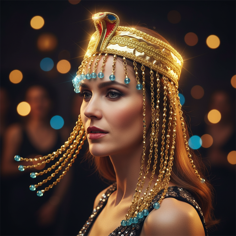 Ancient Cleopatra Beaded Headdress Accessory