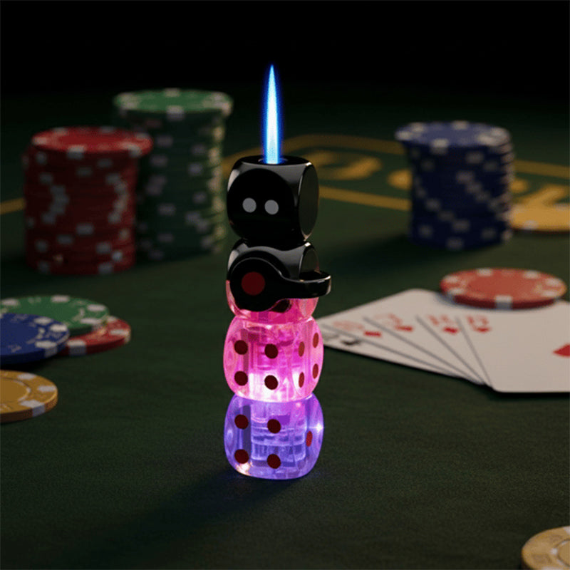 Creative Windproof Dice Lighter with LED Light
