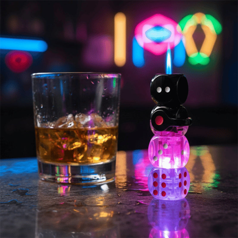 Creative Windproof Dice Lighter with LED Light