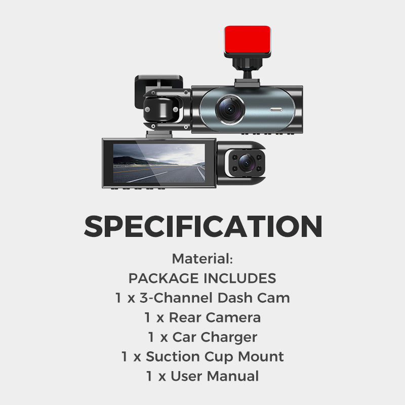 3-Channel 1080P Dash Cam