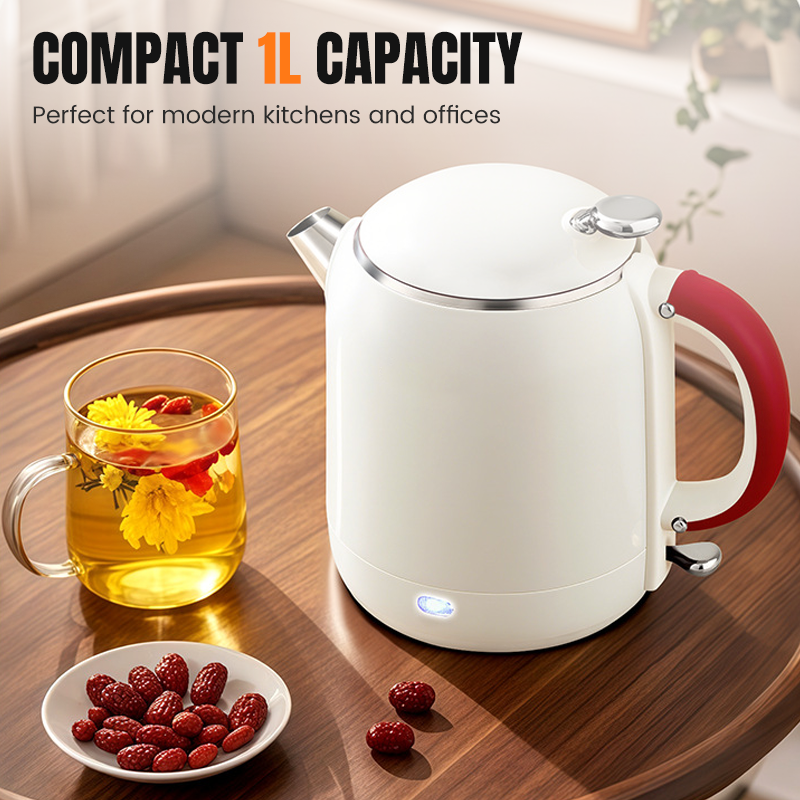 Compact Electric Kettle with Stainless Steel Interior