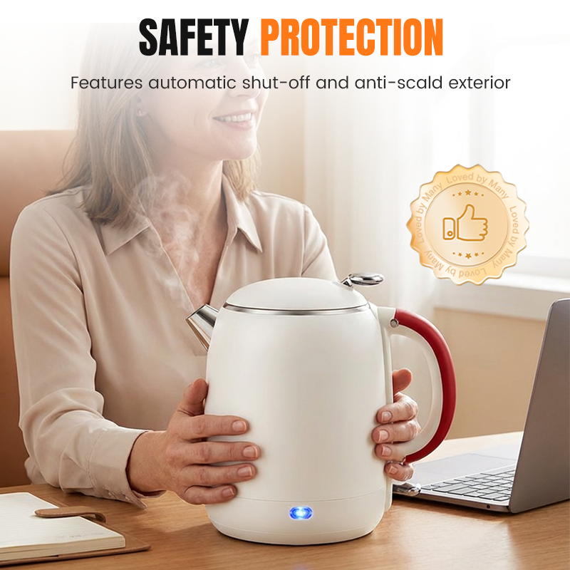 Compact Electric Kettle with Stainless Steel Interior